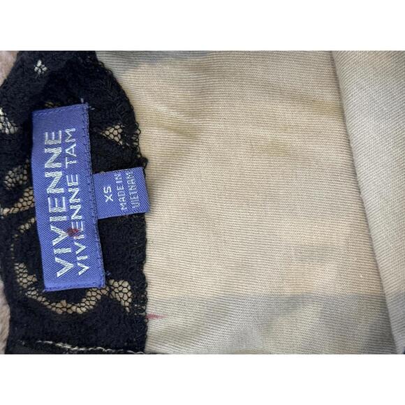 Vintage Vivienne Tam Women's Black Lace Dress XS - Picture 5 of 10